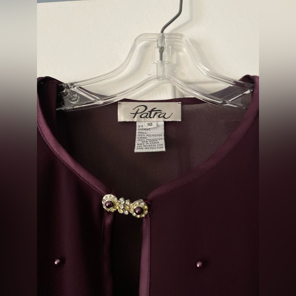 Patra burgundy two-piece dress set in size 10. - Picture 3 of 3